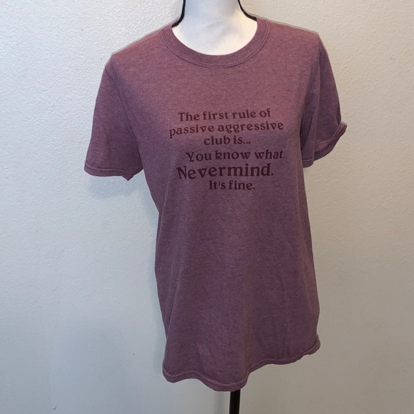 Purple passive aggressive short sleeve top - Picture 1 of 6